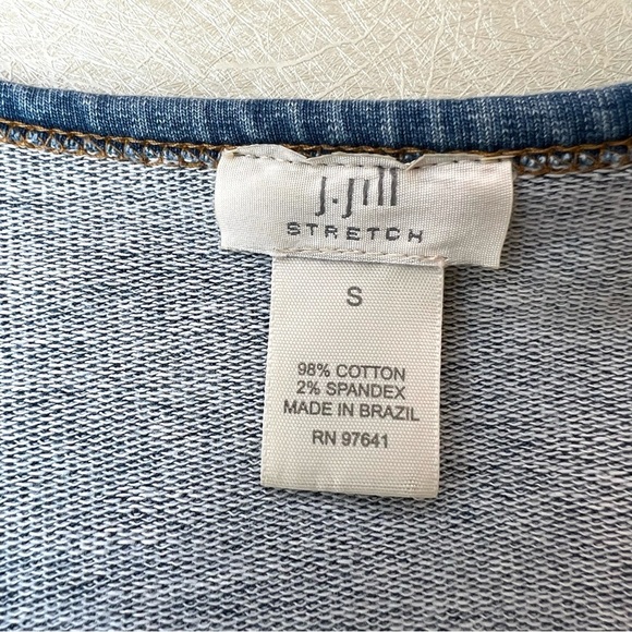 J.Jill Denim Sweatshirt V Neck with Women Size Small - Picture 7 of 7